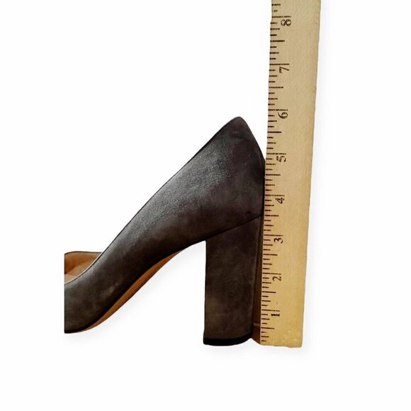 Gianvito Rossi Round Toe 85mm Block Heel Pumps, Gray Suede, 39.5 EU - Picture 11 of 12